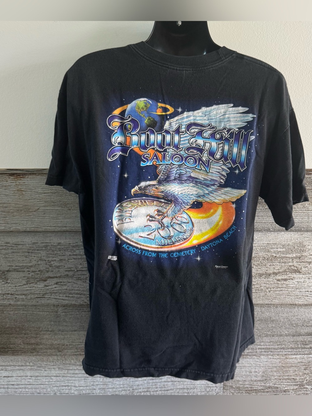 Vintage 1999 Boot Hill Saloon Daytona Beach 2000 Millennium Eagle Shirt XL (P1)